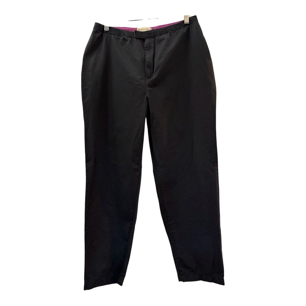 Merona Stretch Dress Pants Womens Size 12 Black Straight Leg